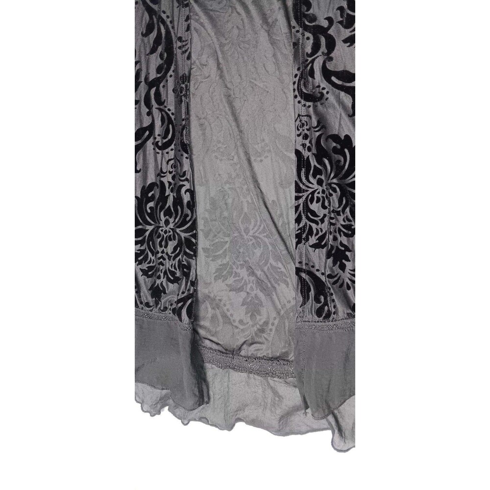 Maurices Velvet Burnout Open Front Kimono Cardigan M Black Whimsigoth Witchy Y2K - Picture 7 of 13